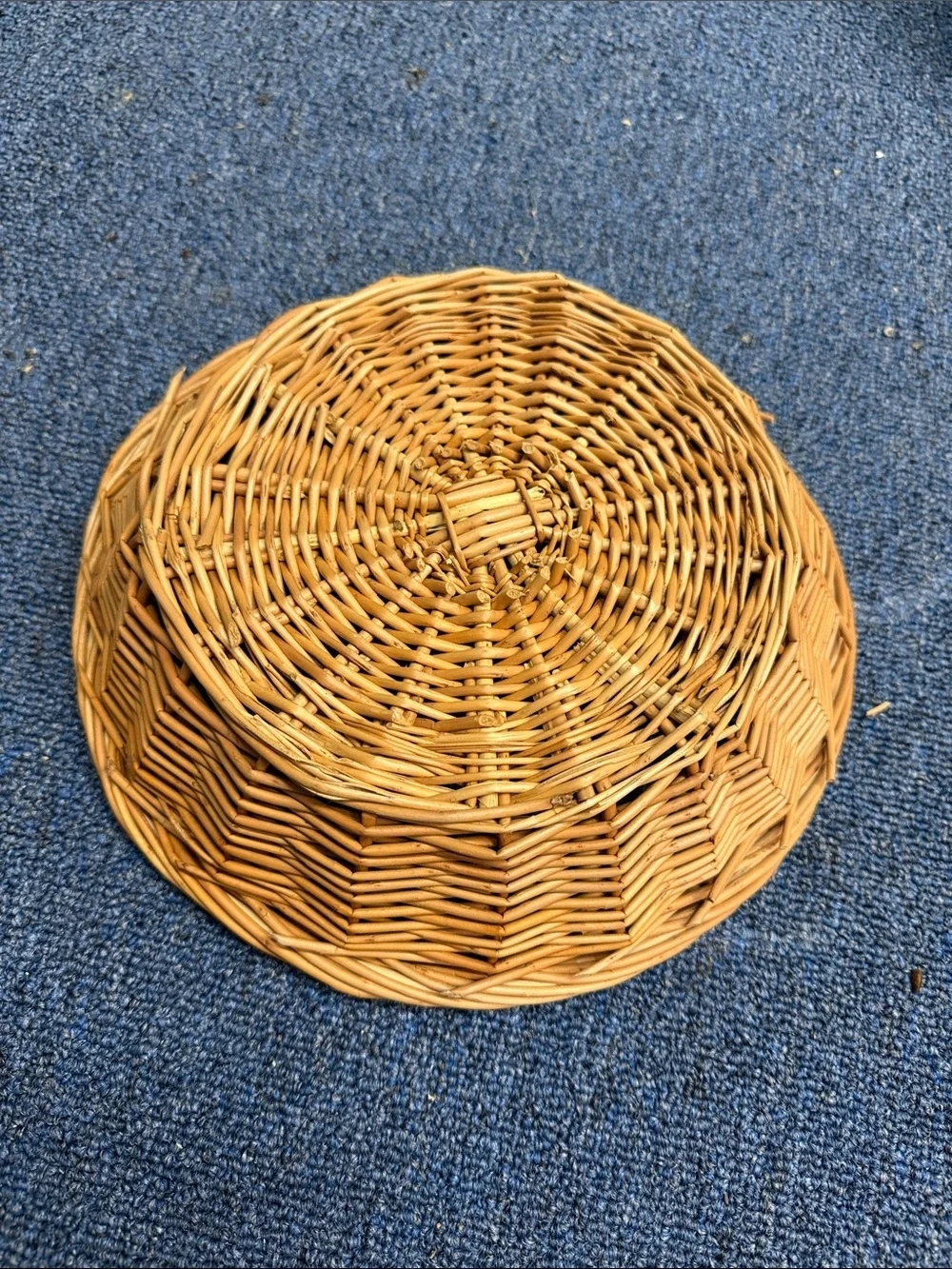 Woven Natural Rattan Round Basket - Brown